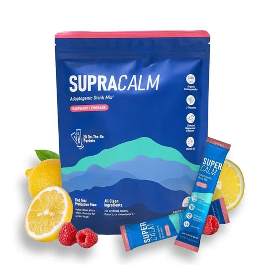 Nello Supercalm Powdered Drink Mix, Raspberry Lemonade, L Theanine, Ksm-66 Ashwagandha, Magnesium Glycinate, Vitamin D 3, Supplements For Relaxation & Focus, No Sugar, Non GMO, On The Go