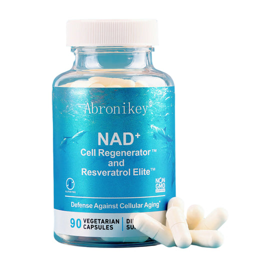 Abronikey NAD Cell Regenerator And Resveratrol Elite Nads Niacinamide Riboside Supplement With Trans Resveratrol, Quercetin, Energy,Focus 90 Capsule Dietary