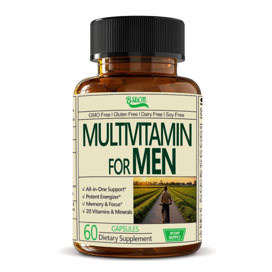 Multivitamínico para hombres: multivitamínicos y multiminerales completos para hombres con vitamina A, C, D, E, B12, zinc y más. Vitaminas esenciales para hombres: vitaminas para hombres que brindan energía, concentración y salud masculina. 60 cápsulas